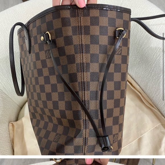 Authentic Louis Vuitton Neverfull MM damier ebene ballerina pink interior - Picture 9 of 16